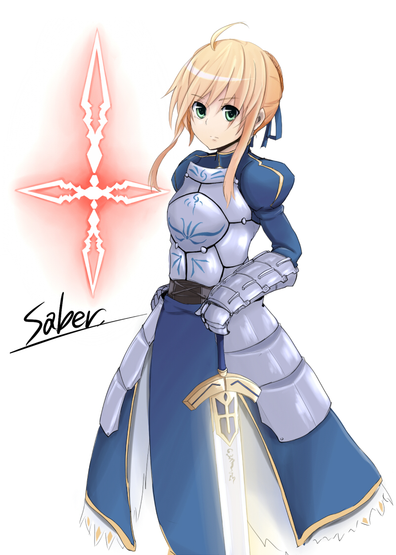artoria pendragon and saber (fate and 1 more) drawn by togezou