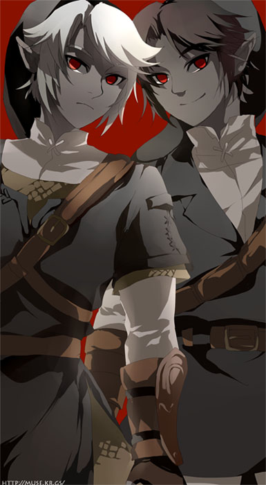 link and dark link (the legend of zelda and 2 more) drawn by muse_(rainforest)