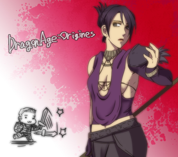 morrigan and alistair (dragon age and 1 more) drawn by akiharu_(nonomosu)