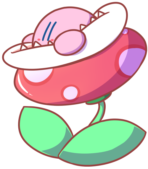 kirby and piranha plant (mario and 2 more) drawn by leggy_(leggyre)