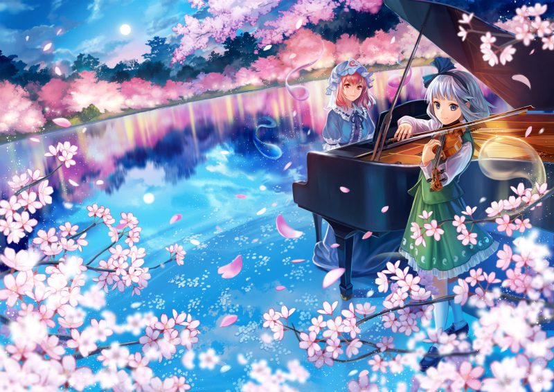 konpaku youmu and saigyouji yuyuko (touhou and 1 more) drawn by siro_(asteblanc)