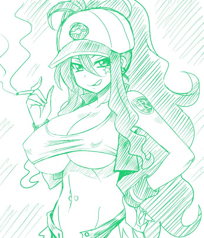 hilda (pokemon and 2 more) drawn by konno_tohiro