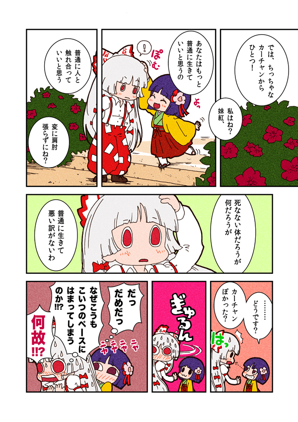 fujiwara no mokou and hieda no akyuu (touhou) drawn by karaagetarou