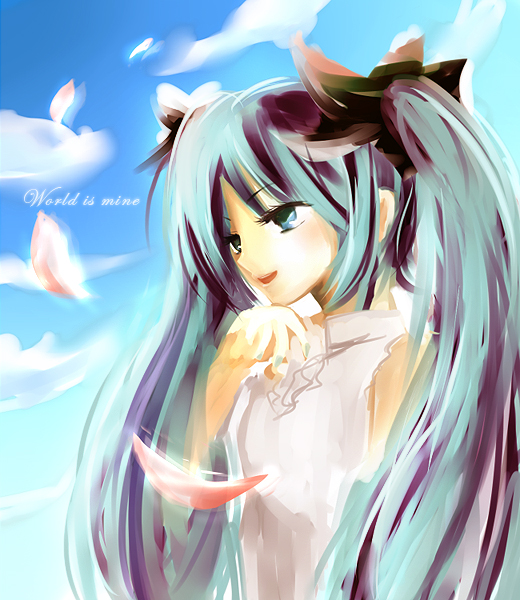 hatsune miku (vocaloid and 1 more) drawn by yumeroman