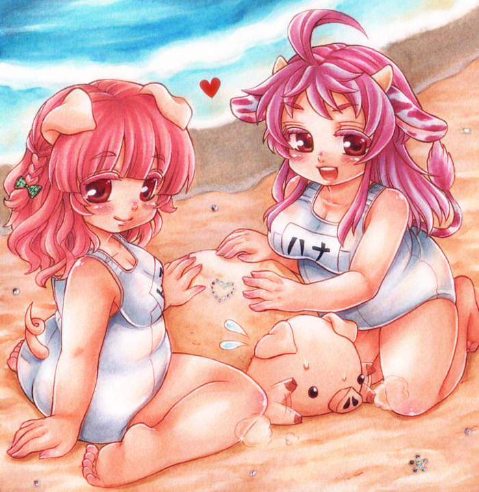 tonko and hana (original) drawn by shira_(kunseitamago)