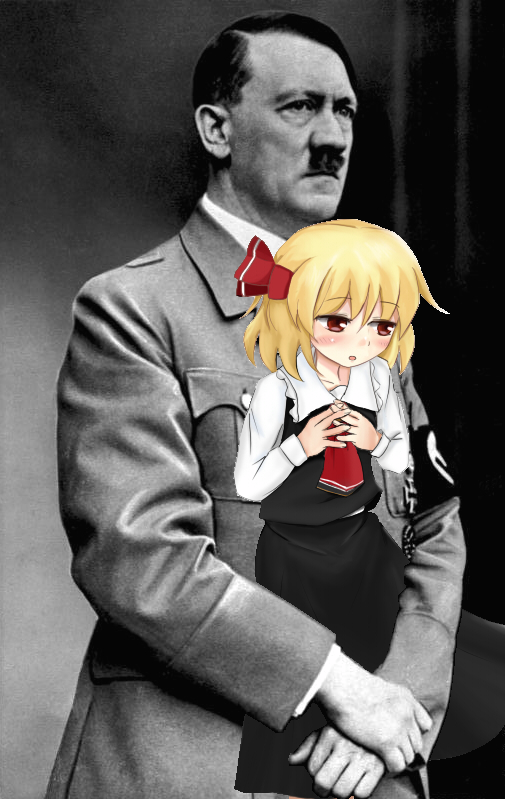 rumia and adolf hitler (touhou and 1 more)
