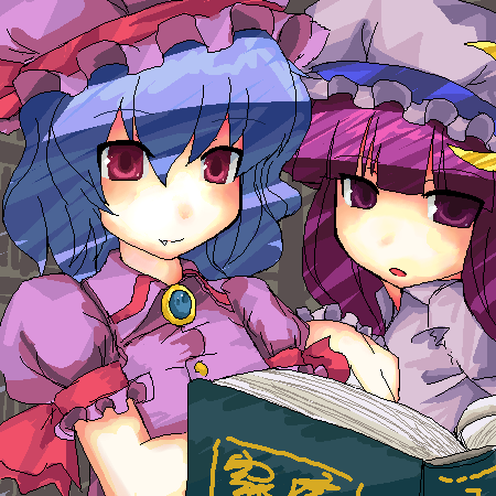 remilia scarlet and patchouli knowledge (touhou) drawn by ktsecond