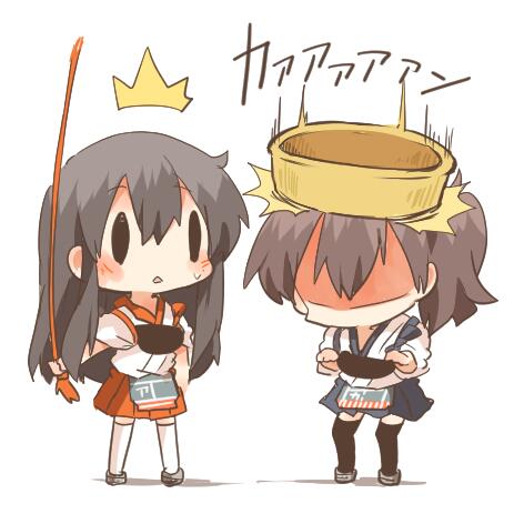 kaga and akagi (kantai collection) drawn by rebecca_(keinelove)