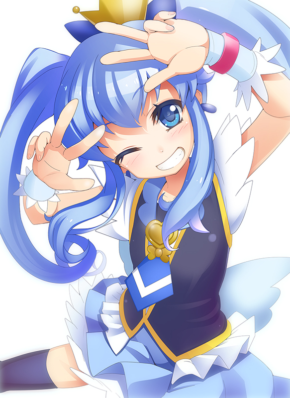 shirayuki hime and cure princess (precure and 1 more) drawn by wapokichi