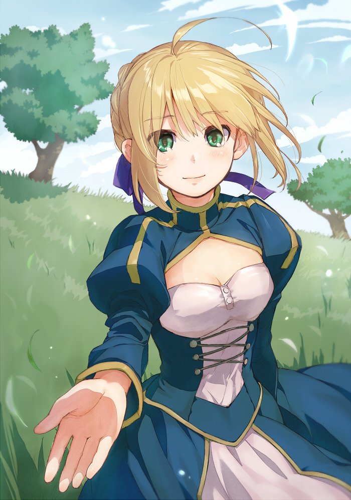 artoria pendragon and saber (fate and 1 more) drawn by kawai_makoto