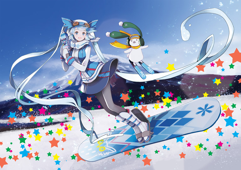 hatsune miku, yuki miku, and rabbit yukine (vocaloid and 1 more) drawn by chris4708