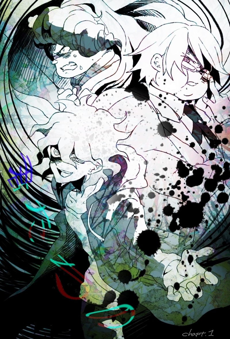 komaeda nagito, hanamura teruteru, and togami byakuya (danganronpa and 1 more) drawn by mitsumame0810