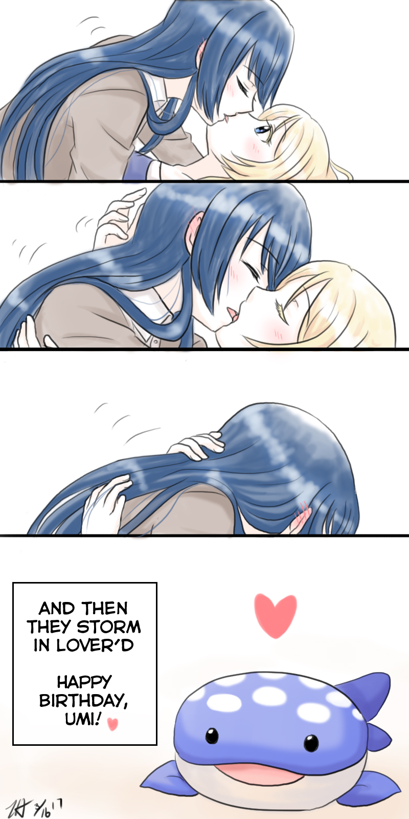 sonoda umi and ayase eli (love live! and 1 more) drawn by athyra