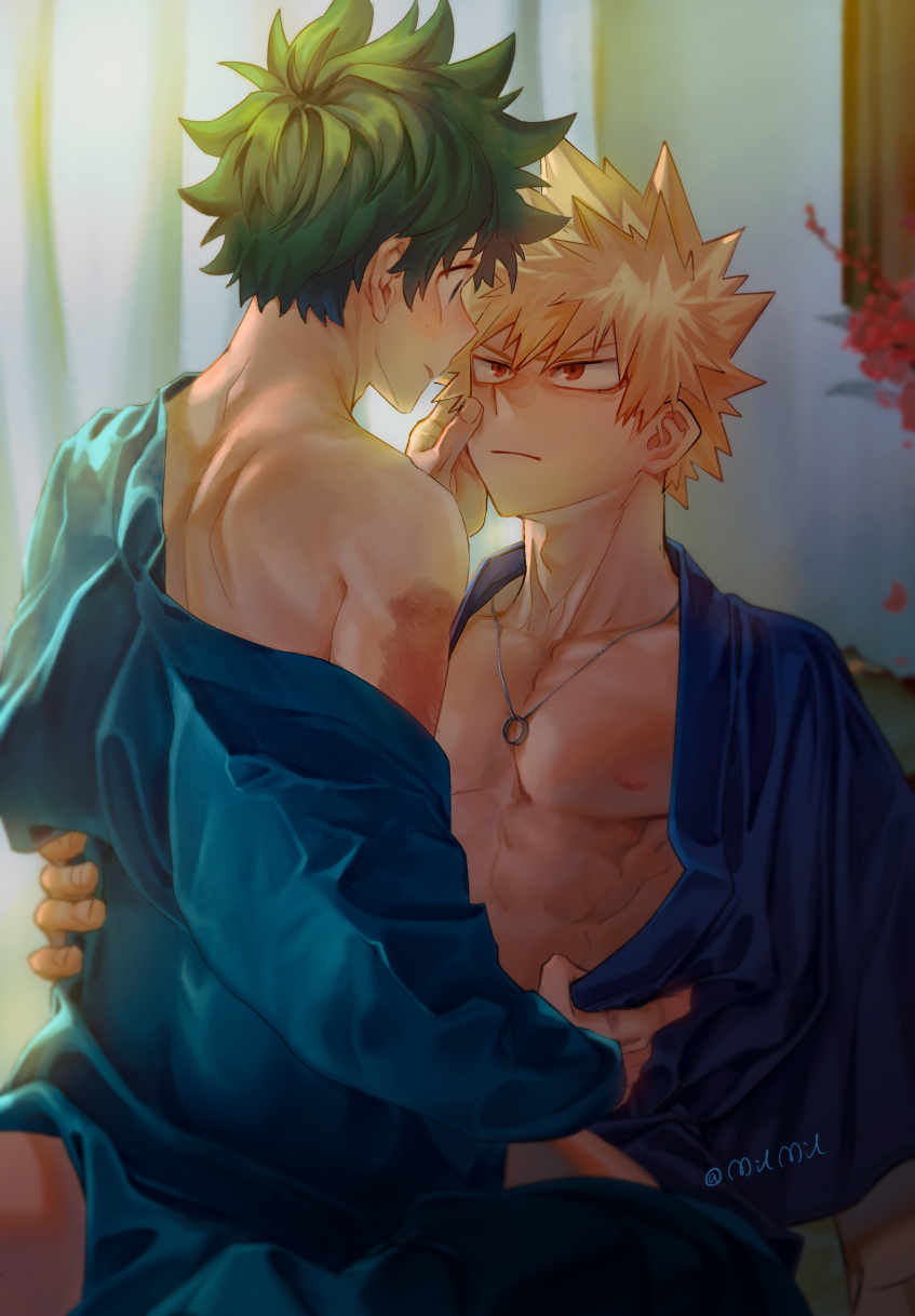 midoriya izuku and bakugou katsuki (boku no hero academia) drawn by milmil_(wa_ten'nendesu)