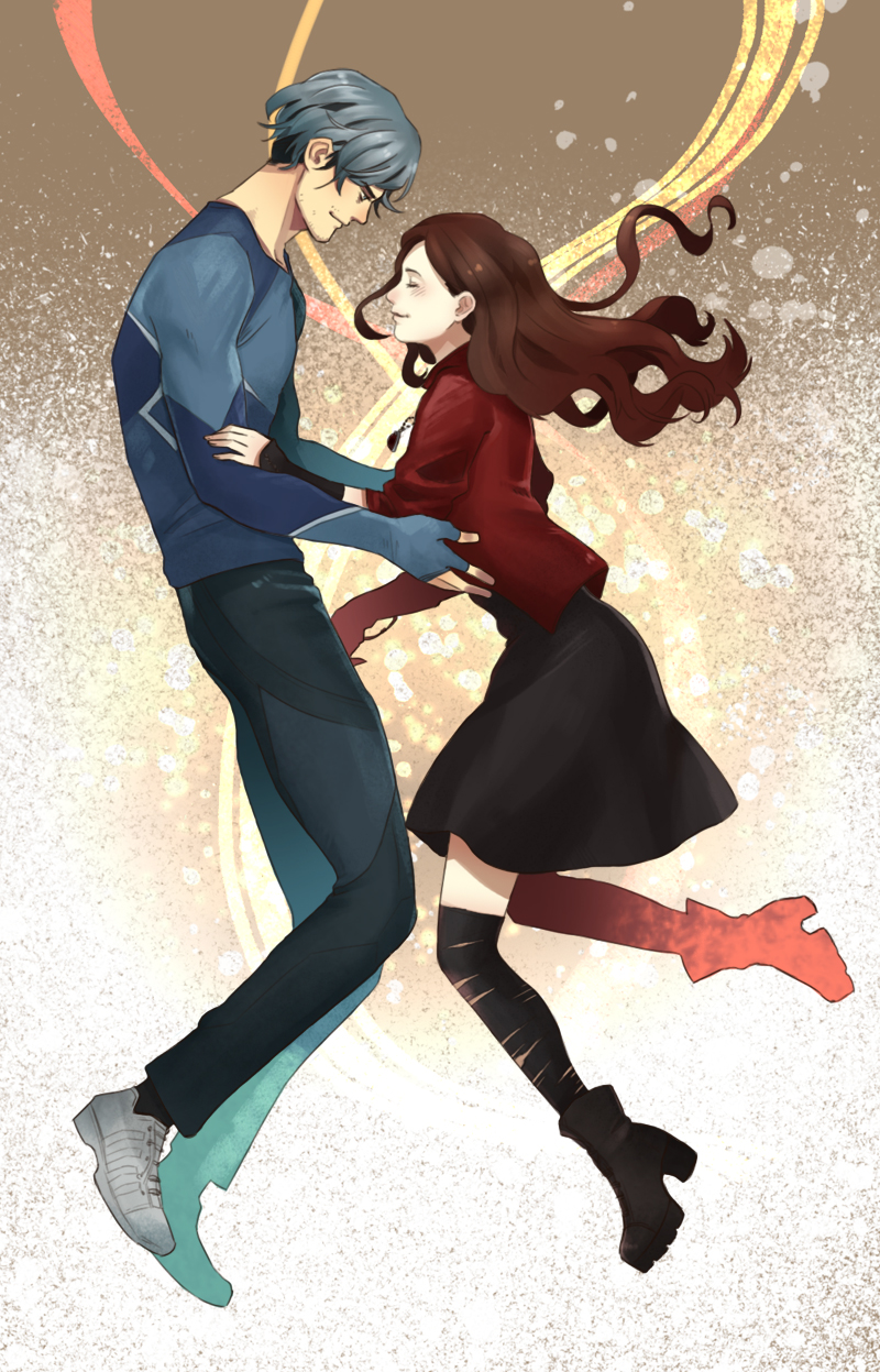 wanda maximoff, scarlet witch, quicksilver, and pietro maximoff (marvel and 3 more) drawn by hiruchan