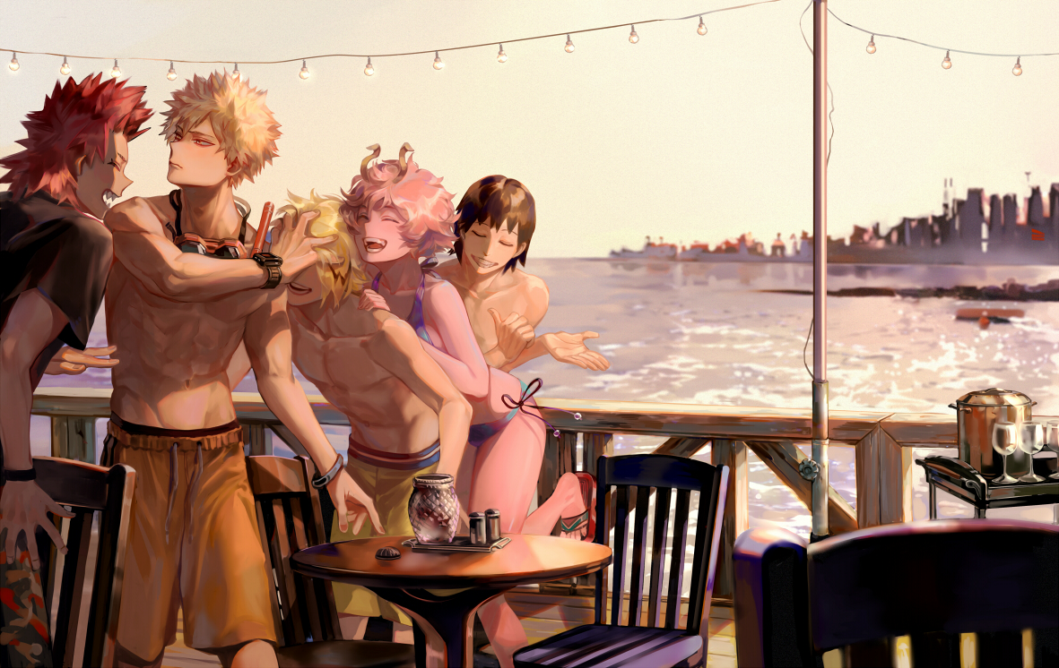 Bakugou Katsuki Ashido Mina Kirishima Eijirou Kaminari Denki And Sero Hanta Boku No Hero Academia Drawn By Taro K Danbooru