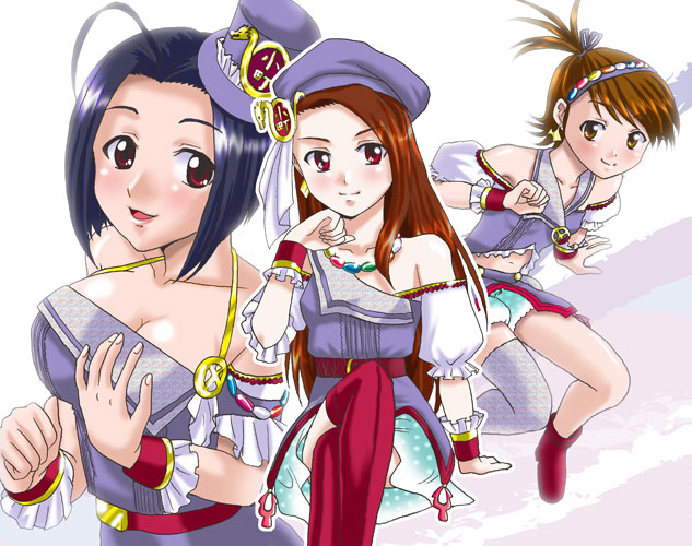 minase iori, miura azusa, and futami ami (idolmaster and 1 more) drawn by nanagami_ginji