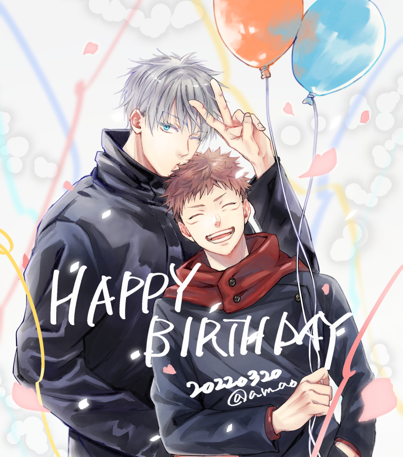gojou satoru and itadori yuuji (jujutsu kaisen) drawn by aokawa_(asiato)