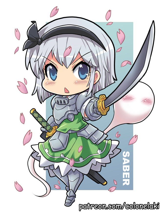 konpaku youmu (touhou and 1 more) drawn by colonel_aki
