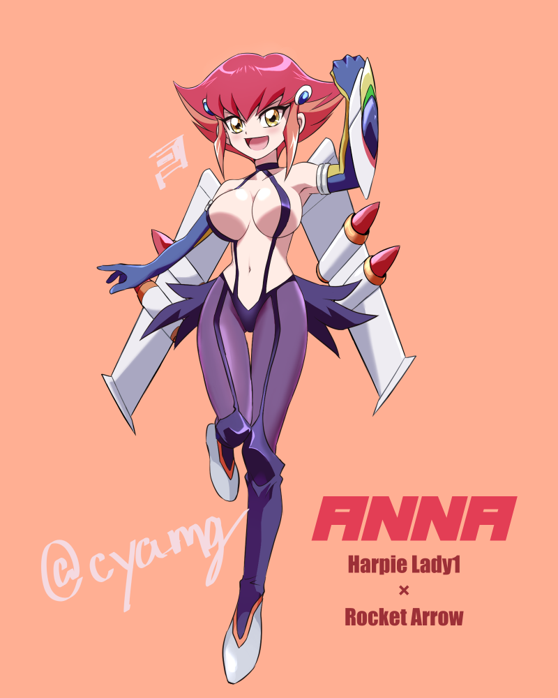 harpie lady, harpie lady 1, kouzuki anna, and rocket arrow express (yu-gi-oh! and 1 more) drawn by chaya_mago