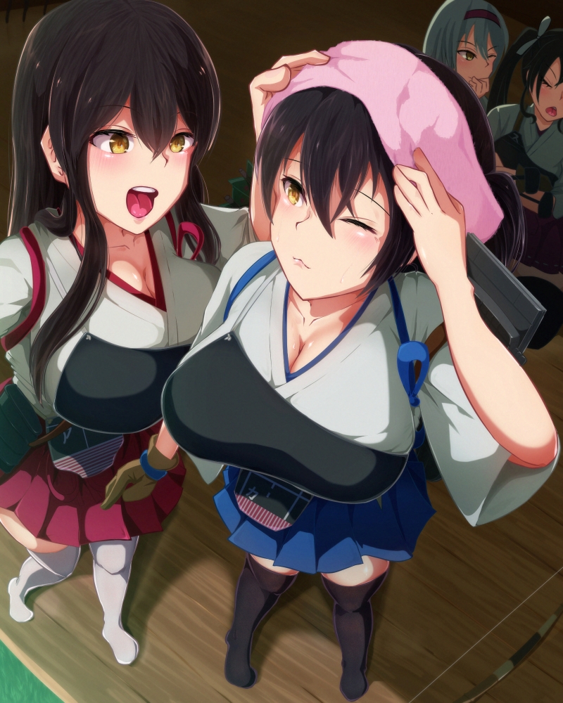 kaga, akagi, zuikaku, and shoukaku (kantai collection) drawn by noteblue