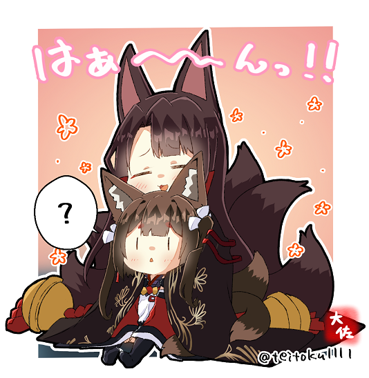 akagi and amagi-chan (azur lane) drawn by taisa_(kari)
