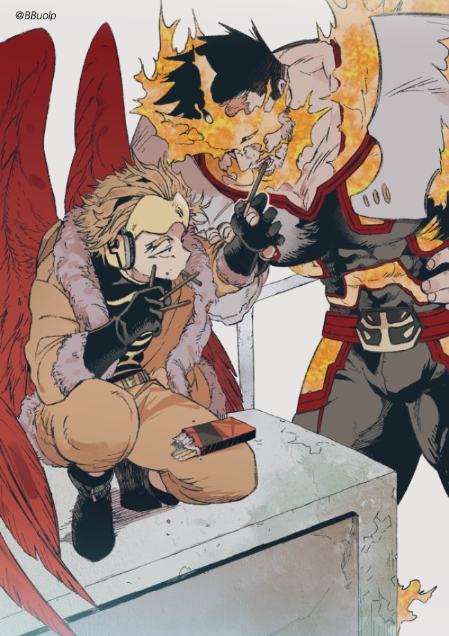 endeavor and hawks (boku no hero academia) drawn by bbuolp