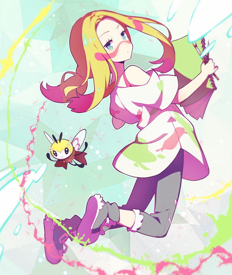 ribombee and mina (pokemon and 1 more) drawn by kurochiroko