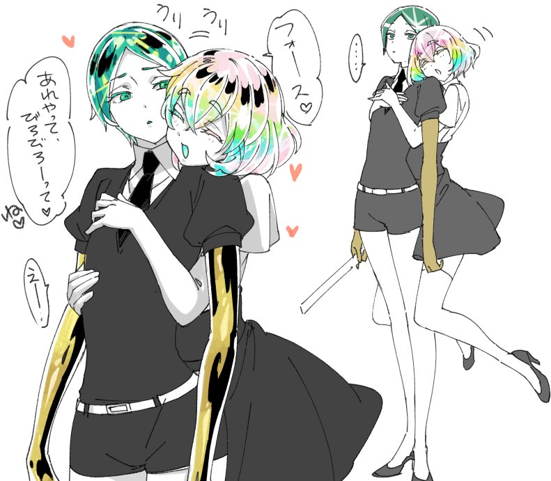 phosphophyllite and diamond (houseki no kuni) drawn by shuri_(84k)