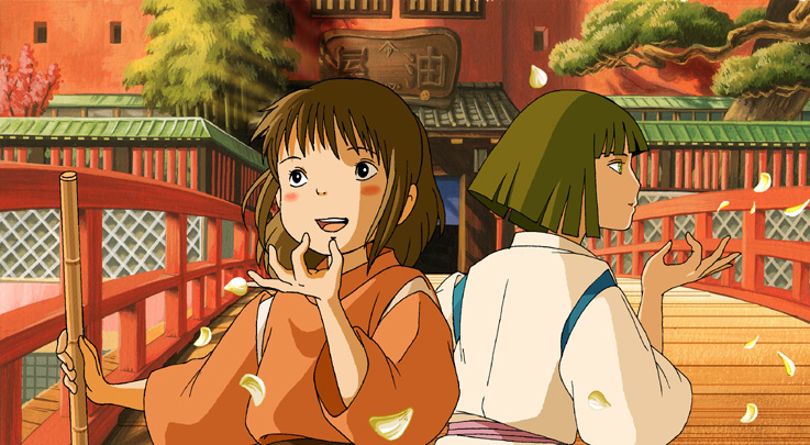 ogino chihiro and haku (sen to chihiro no kamikakushi) drawn by sansan