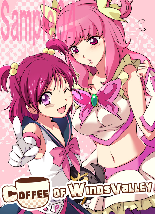 yumehara nozomi, cure dream, and onegai pink (precure and 2 more) drawn by ffc
