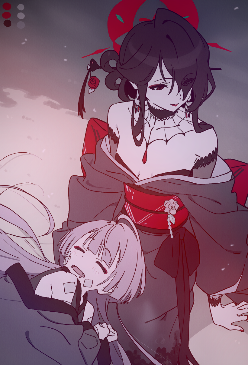 shuro and kokuriko (blue archive) drawn by okashi_please