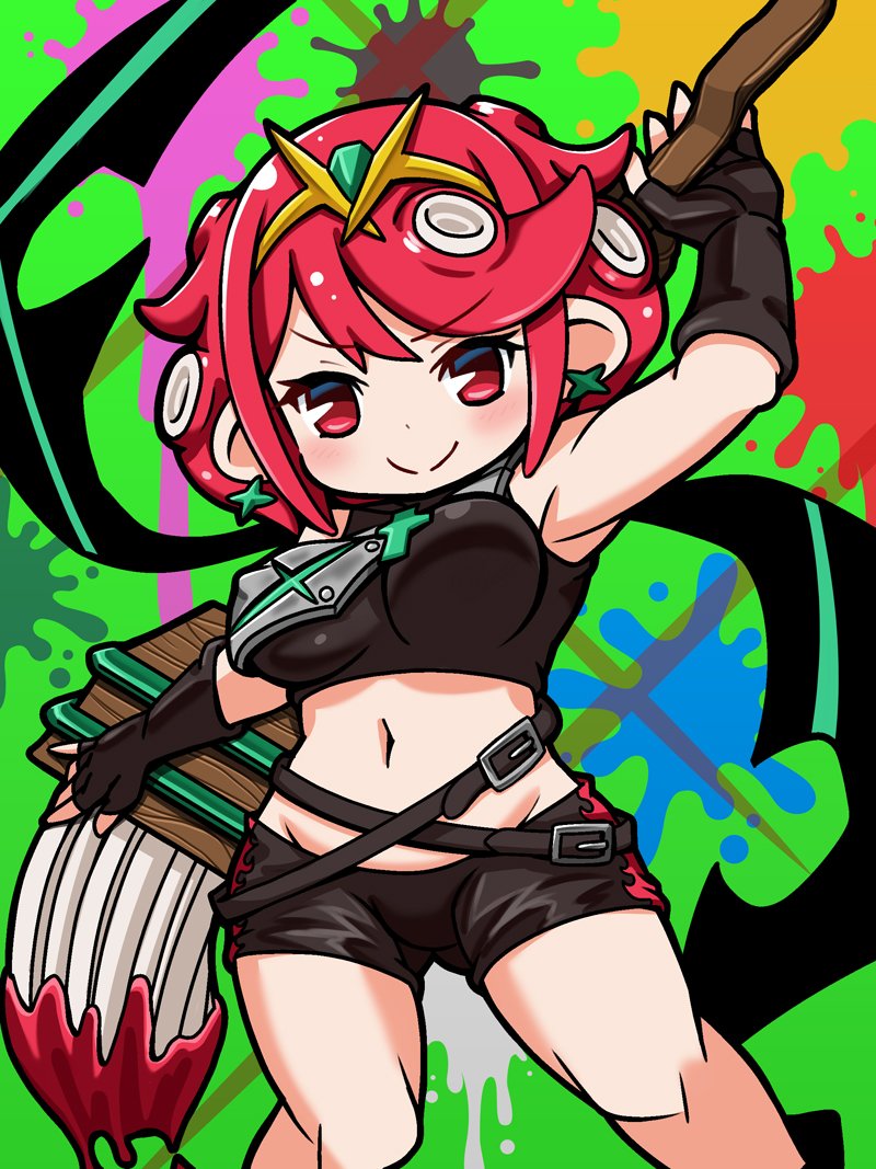 pyra, octoling player character, and takozonesu (splatoon and 4 more) drawn by ma2acworks