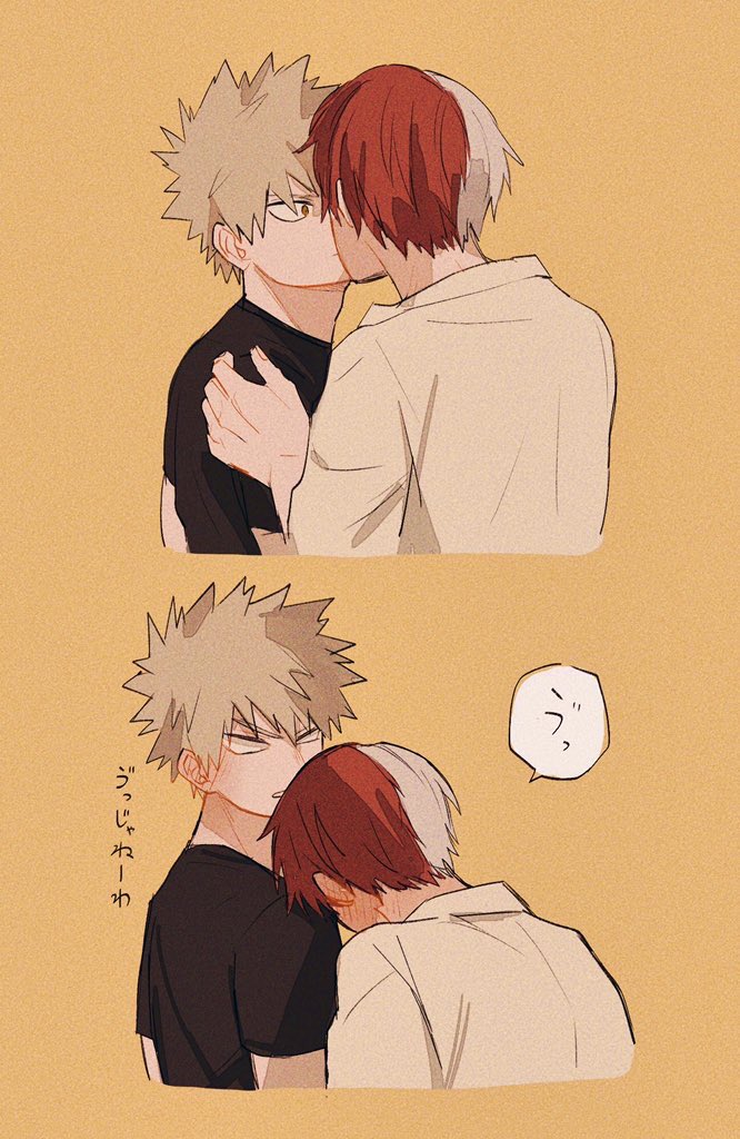bakugou katsuki and todoroki shoto (boku no hero academia) drawn by kun_mha