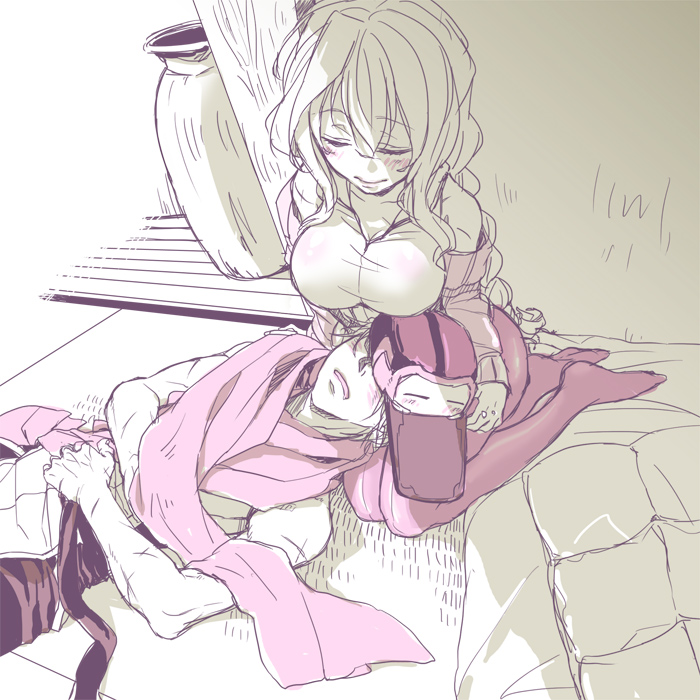 mary stuart and tenzou crossunite (kyoukaisenjou no horizon) drawn by hjm