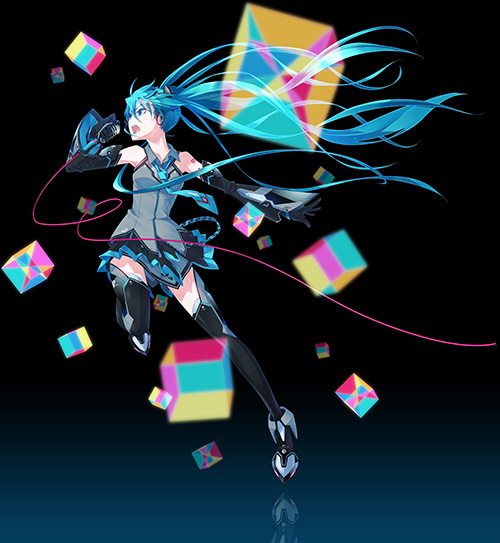 hatsune miku and magical mirai miku (vocaloid and 1 more) drawn by monq