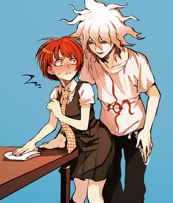 komaeda nagito and koizumi mahiru (danganronpa and 1 more) drawn by zakki