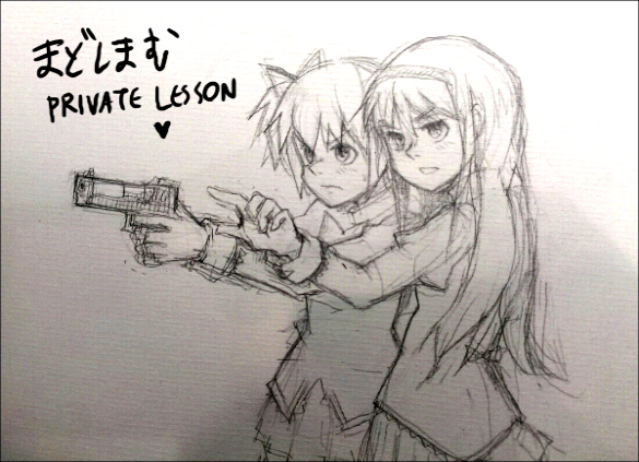 akemi homura and kaname madoka (mahou shoujo madoka magica) drawn by silverxp