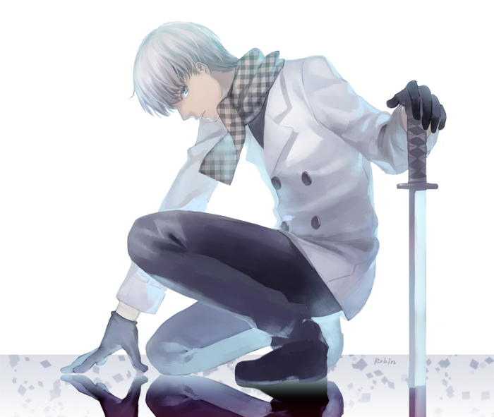 narukami yu (persona and 1 more) drawn by robinexile