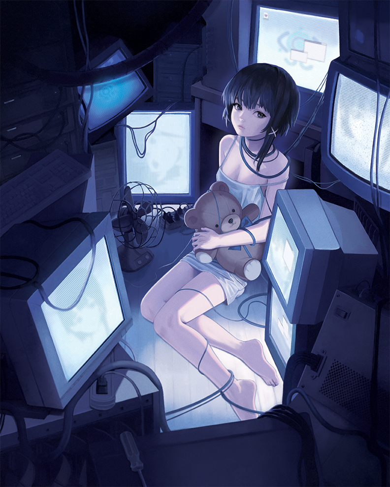 iwakura lain (serial experiments lain) drawn by vampire_valentine