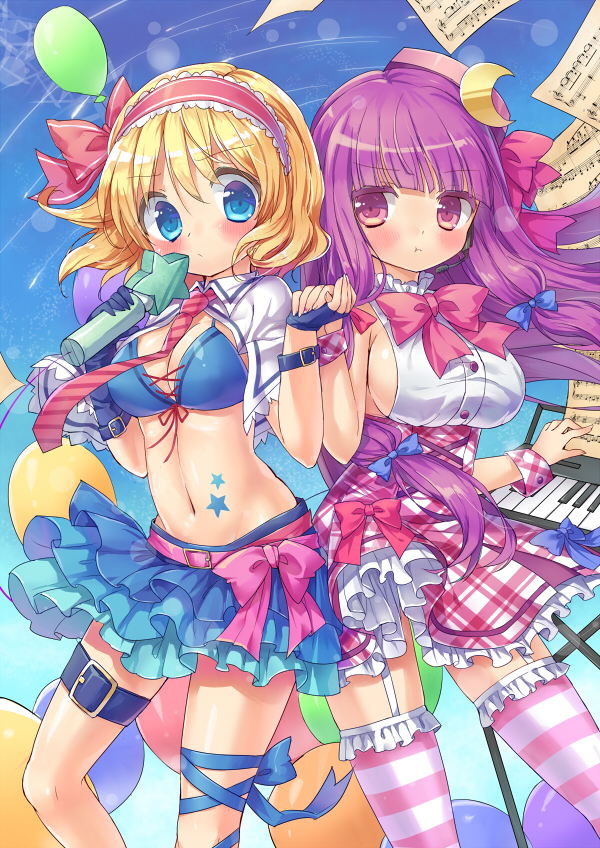 alice margatroid and patchouli knowledge (touhou) drawn by silveroid