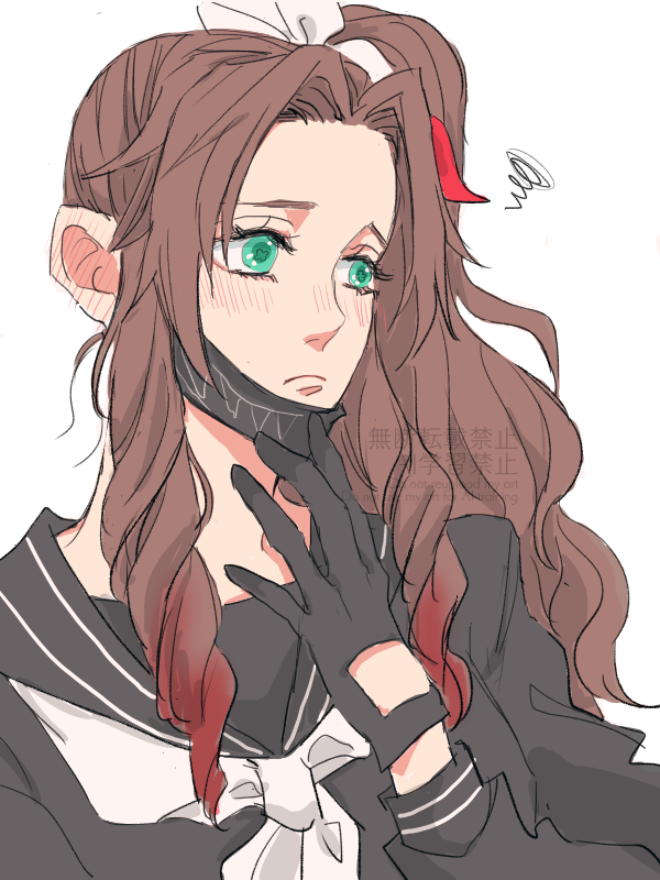 aerith gainsborough (final fantasy and 2 more) drawn by litter7th