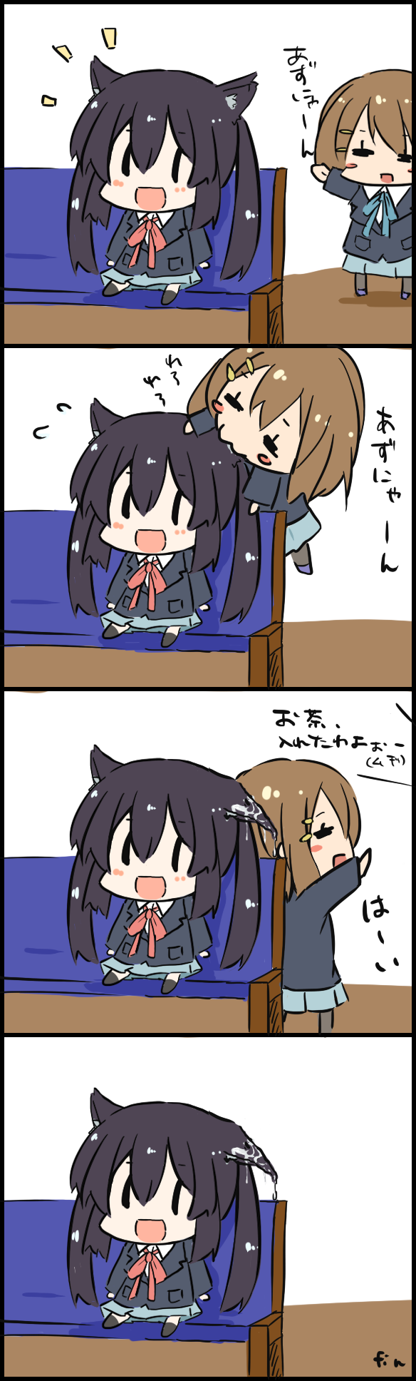 nakano azusa and hirasawa yui (k-on!) drawn by konoe_(cre8lab)