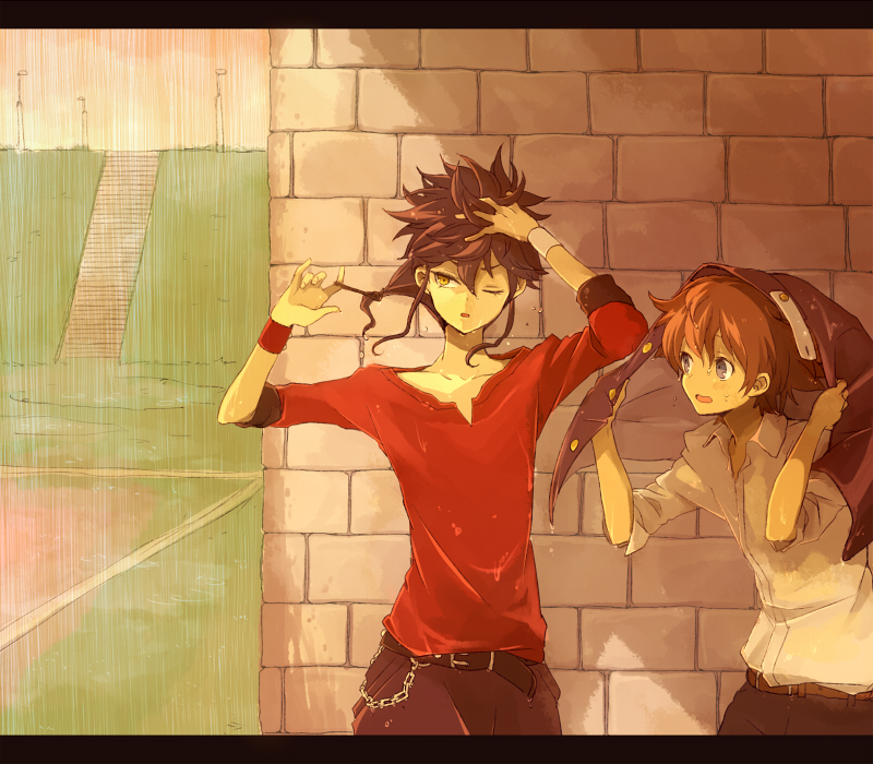 matsukaze tenma and tsurugi kyousuke (inazuma eleven and 1 more) drawn by yy888s