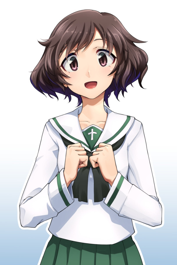 akiyama yukari (girls und panzer) drawn by aya_shachou