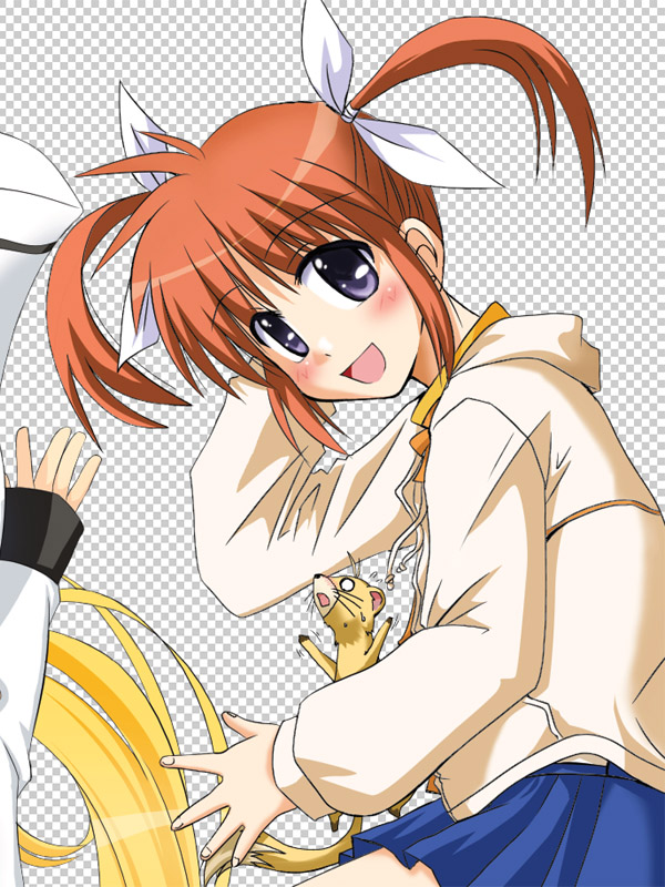 fate testarossa, takamachi nanoha, and yuuno scrya (lyrical nanoha and 2 more) drawn by bobu_jr