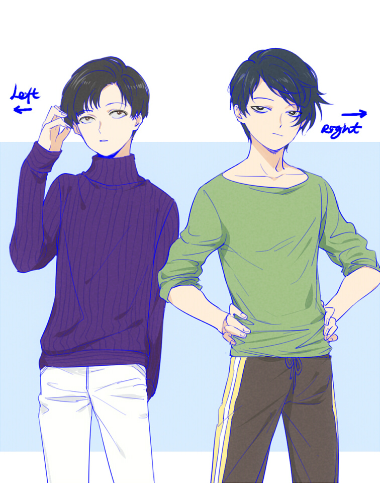 kageyama shigeo and kageyama ritsu (mob psycho 100) drawn by changye
