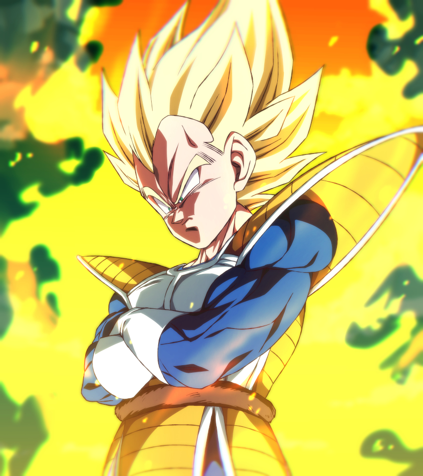 vegeta (dragon ball and 2 more) drawn by rom_(20)
