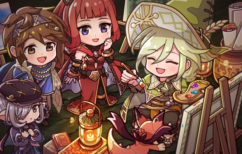 vyrn, niyon, selfira, caro, and elta (granblue fantasy) drawn by mojuke