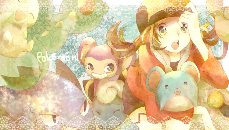 ethan, lyra, gengar, marill, reuniclus, and 2 more (pokemon and 1 more) drawn by kasuboo